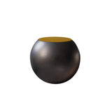 Modern Black & White Bowl-Shaped & Drum Shaped Coffe Table Set with Round Brown Top
