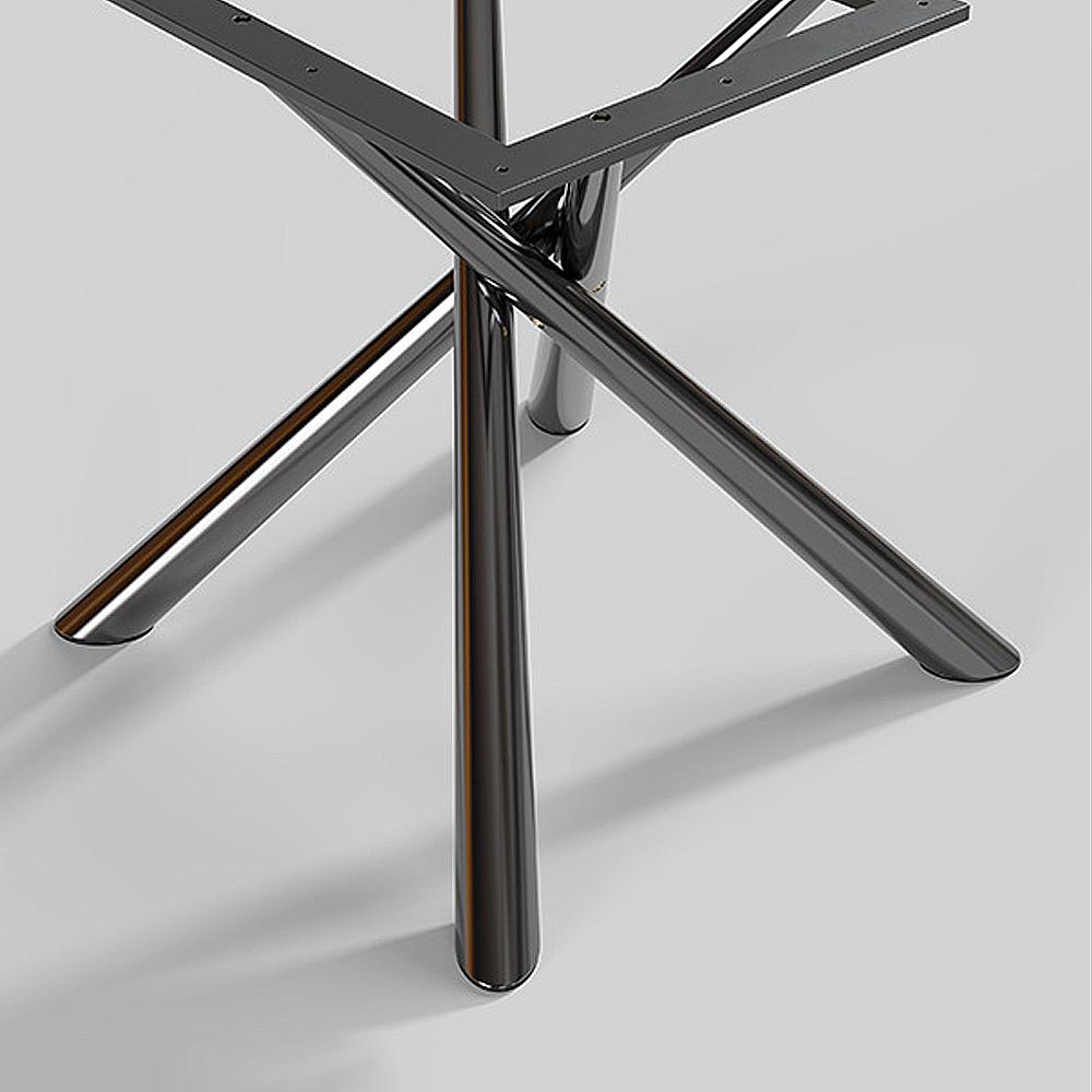 53" Modern Round Dining Table Faux Marble Tabletop for 6 Person