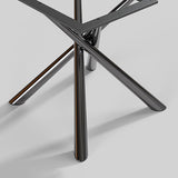 53" Modern Round Dining Table Faux Marble Tabletop for 6 Person
