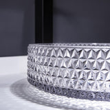 Vessel Transparent Diamond Shaped Crystal Glass Bathroom Wash Sink
