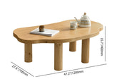 Farmhouse Pine Wood Coffee Table Cloud Shaped in Natural with 4 Legs