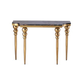 47.2" Classical Black Marble Console Table Narrow Entryway Table Stainless Steel Legs