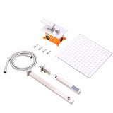 Dree Modern 12" Wall Mount LED Square Showerhead & Hand Shower System in Brushed Nickel
