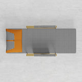 Modern Orange Houndstooth Single Sofabed Convertible Sleeper with Side Storage