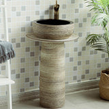 Kaolin Clay Pedestal Sink Wash Sink without Drain & Faucet Outdoor and Indoor
