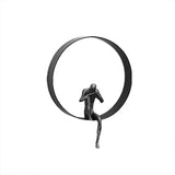 Modern 3D Artistic Figure Metal and Resin Wall Decor in Black