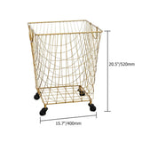 Large Square Metal Rolling Laundry Hamper with Handles