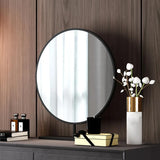 Modern Gray Makeup Vanity Set with Velvet Surface Dressing & Mirror & Stool in Small