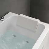 60" Modern Acrylic Rectangular Whirlpool Water Massage Bathtub in Chromatherapy LED