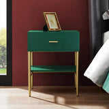 Nordic Blue Nightstand with Drawer & Shelf