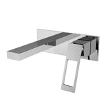 Modern Brushed Gold Wall Mount Bathroom Sink Faucet Solid Brass