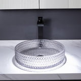 Vessel Transparent Diamond Shaped Crystal Glass Bathroom Wash Sink