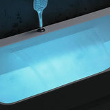 60" Modern Acrylic Rectangular Whirlpool Water Massage Bathtub in Chromatherapy LED