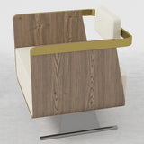 Black Modern Accent Chair Upholstered Cotton & Linen Accent Chair