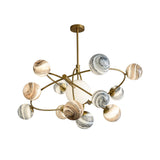 Modern Creative Design 7-Light Rotating Planet Chandelier Stainless Steel Frame
