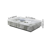 Modern Gray Rectangle Coffe Table with Stone Top & Storage-Coffee Tables,Furniture,Living Room Furniture