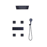 20'' Wall-Mounted LED Thermostatic Shower System with Waterfall Rain & 4 Body Jets