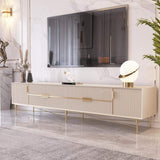 Modern Off White TV Stand for 85 inch TVs with 4 Drawers & Doors MDF-Richsoul-Furniture,Living Room Furniture,TV Stands