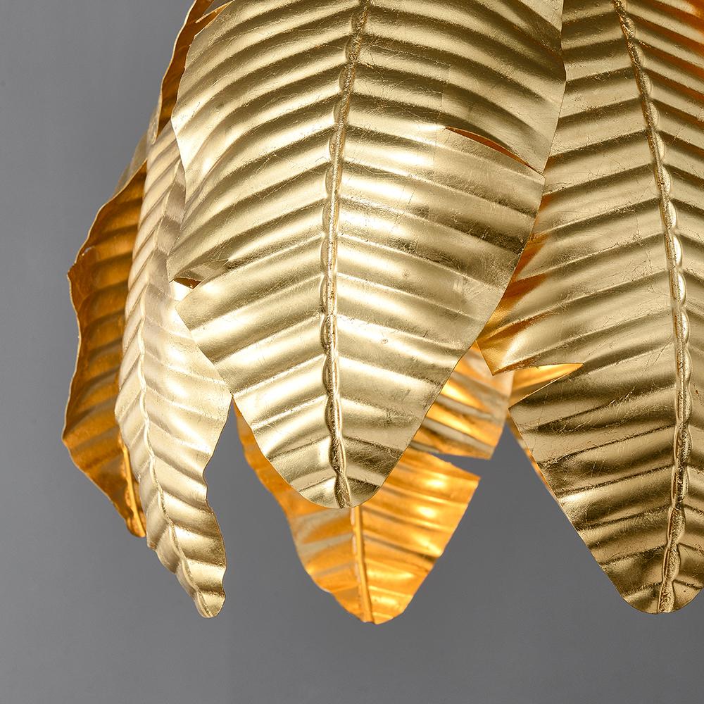 Glam Gold Leaf Chandelier Metal Leaves Pendant Light Lamp Fixture Living Room Bedroom