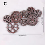 Industrial Distressed Wall Decor with Gear Design in HDF