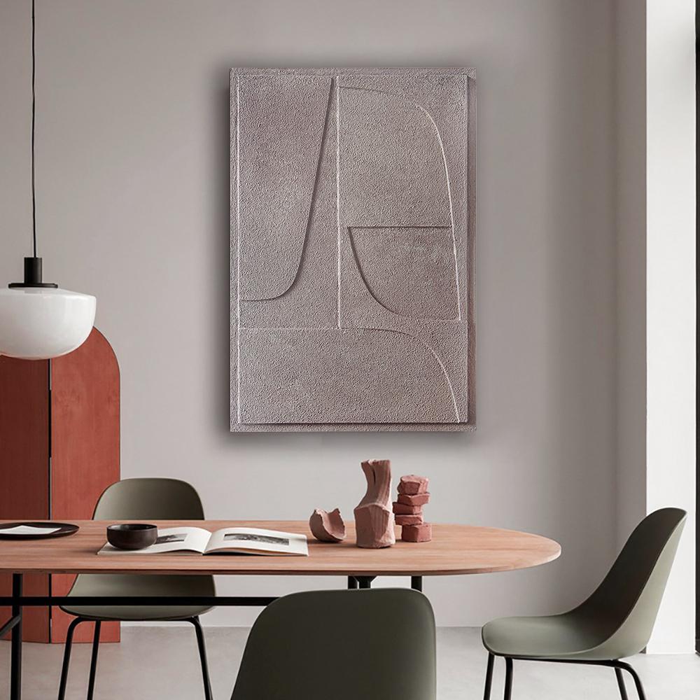Nordic Style 3D Hanging Wall Decor Wooden Sandstone Carving Decorative Relief Painting