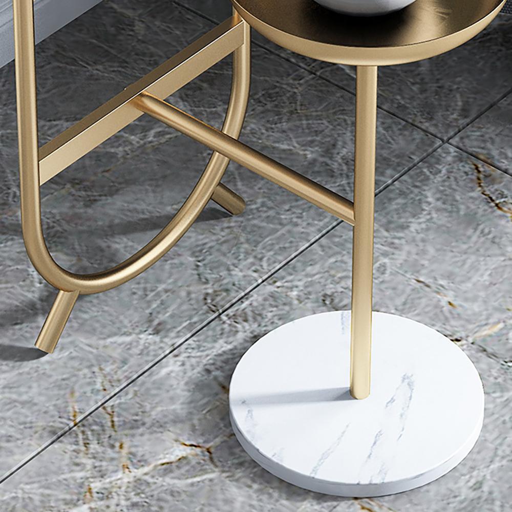 Chic Unique Shaped Metal Standing Plant Stand in Gold
