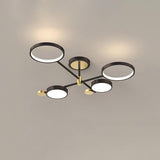 Modern Semi Flush Mount Lighting Gold Ceiling Light Fixture LED Ring