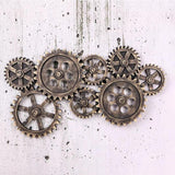 Industrial Distressed Wall Decor with Gear Design in HDF