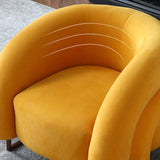 Creative & Modern Yellow Solid Wood & Velvet Accent Chair with Metal Base-Chairs & Recliners,Furniture,Living Room Furniture