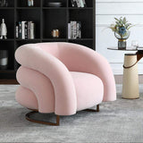 Creative & Modern Yellow Solid Wood & Velvet Accent Chair with Metal Base-Chairs & Recliners,Furniture,Living Room Furniture