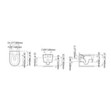 Luxury Round Wall-Mount Toilet Rimless Flushing Ceramic