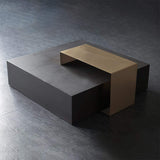 Black Coffee Table in MDF & Metal Rectangle Accent Table-Richsoul-Coffee Tables,Furniture,Living Room Furniture
