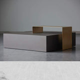 Black Coffee Table in MDF & Metal Rectangle Accent Table-Richsoul-Coffee Tables,Furniture,Living Room Furniture