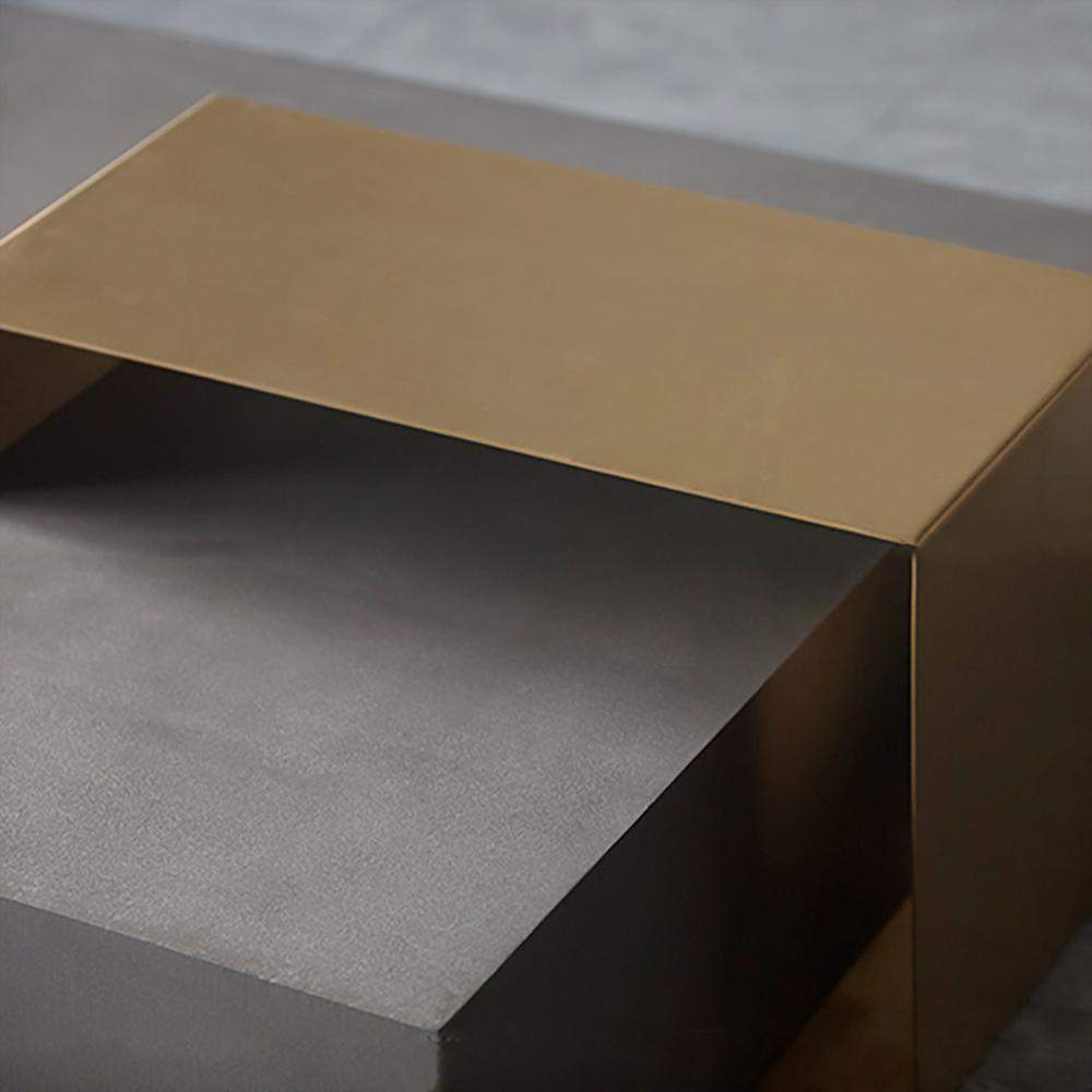 Black Coffee Table in MDF & Metal Rectangle Accent Table-Richsoul-Coffee Tables,Furniture,Living Room Furniture
