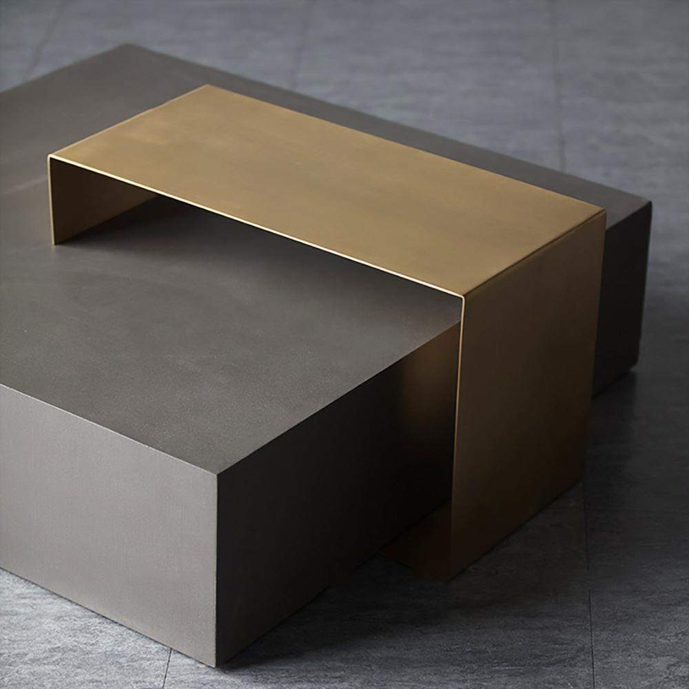 Black Coffee Table in MDF & Metal Rectangle Accent Table-Richsoul-Coffee Tables,Furniture,Living Room Furniture