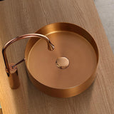 Contemporary Gold Round Stainless Steel Vessel Sink Luxury Wash Sink