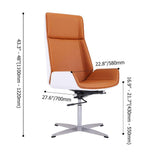 Faux Leather Office Chair Desk Chair with Wheels & Adjustable Height-Furniture,Office Chairs,Office Furniture