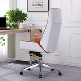 Faux Leather Office Chair Desk Chair with Wheels & Adjustable Height-Furniture,Office Chairs,Office Furniture