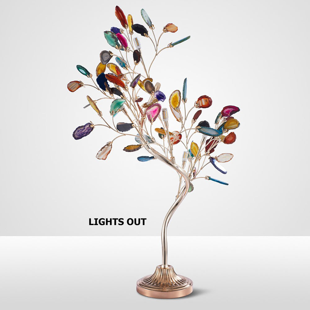 Modern 6-Light Agate Tree Table Lamp with On / Off Switch