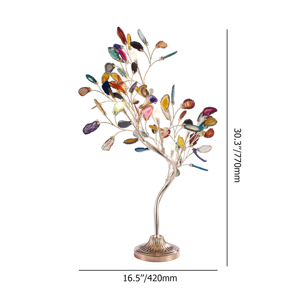 Modern 6-Light Agate Tree Table Lamp with On / Off Switch