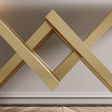 Black & Gold Narrow Console Table Accent Table For Entryway X Base Metal in Small
