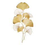 21.7" x 43.3" Metal Gold Ginko Leaf Modern Home Wall Decor