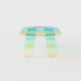 47" Modern Acrylic Oval Coffee Table in Clear Iridescent with 4 Legs