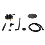 12" Matte Black Wall Mounted Rain Shower System with Rainfall Shower Head Solid Brass