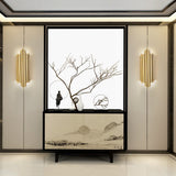 Postmodern Fluted Gold Wall Sconce 2-Light Flush Mount Wall Lighting