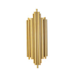 Postmodern Fluted Gold Wall Sconce 2-Light Flush Mount Wall Lighting