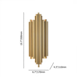 Postmodern Fluted Gold Wall Sconce 2-Light Flush Mount Wall Lighting