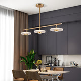 Modern Gold Linear LED 3-Light Kitchen Island Light for Dining Room