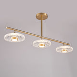 Modern Gold Linear LED 3-Light Kitchen Island Light for Dining Room