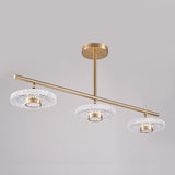 Modern Gold Linear LED 3-Light Kitchen Island Light for Dining Room